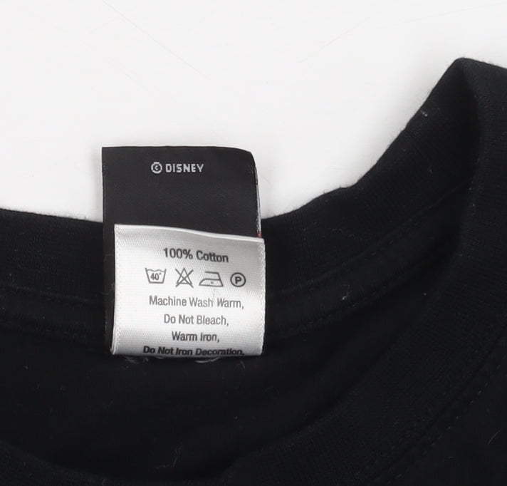 Unisex Adults UK Size L Disney Black Basic T-Shirt