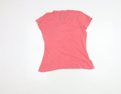 Drift King Women's Pink V-Neck T-Shirt L Casual