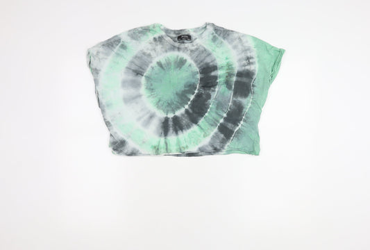Bershka Women's Tie-Dye T-Shirt Green L