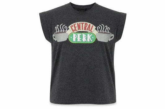 Front view of FRIENDS unisex grey t-shirt, size 14, - tv series casual