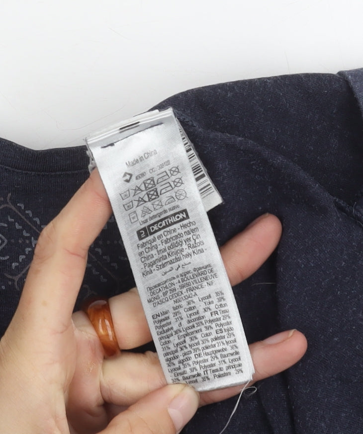 Decathlon Women's Blue Casual T-Shirt - Small