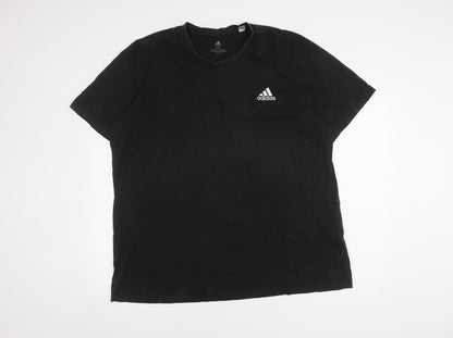 Adidas Men's Black 2XL T-Shirt, Short Sleeve, Crew Neck