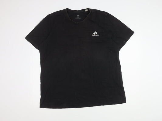 Adidas Men's Black 2XL T-Shirt, Short Sleeve, Crew Neck