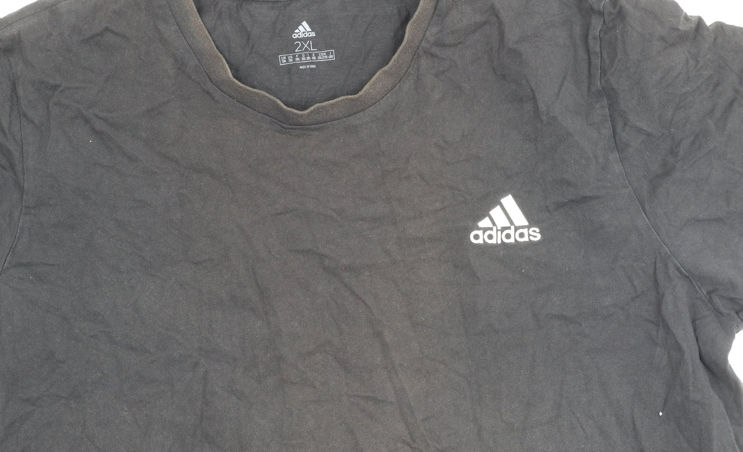 Adidas Men's Black 2XL T-Shirt, Short Sleeve, Crew Neck