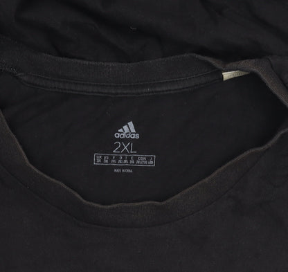 Adidas Men's Black 2XL T-Shirt, Short Sleeve, Crew Neck