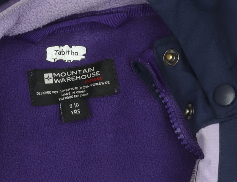 Mountain Warehouse Girls' Purple Puffer Jacket 9-10 Years