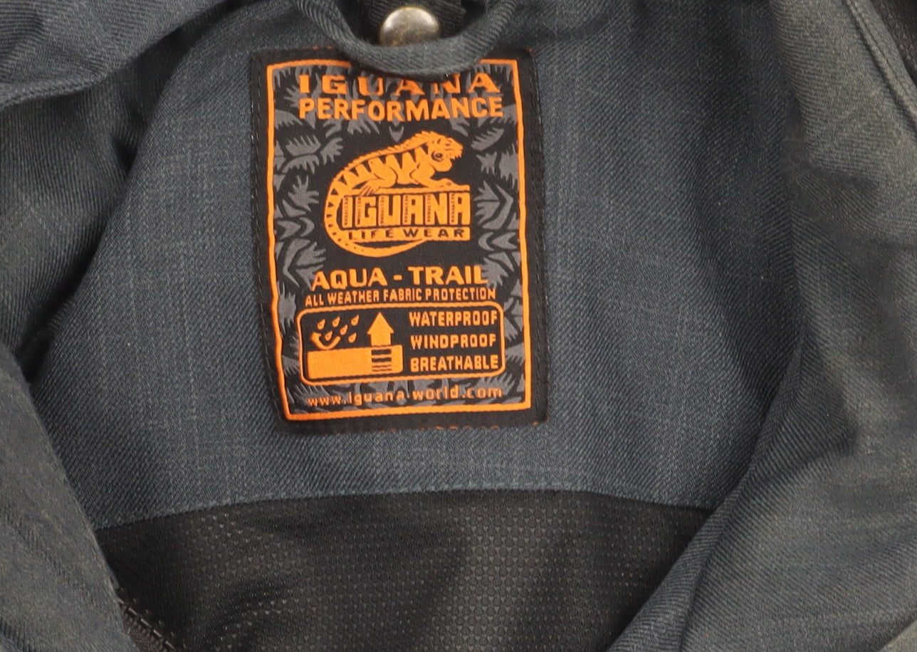 Mens UK Size L Iguana Blue Parka Coat
