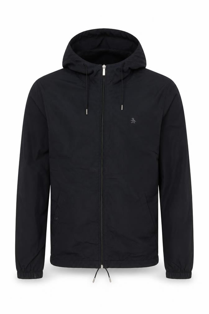 Original Penguin Men's Black Hooded Jacket, Size S, Autumn/Winter