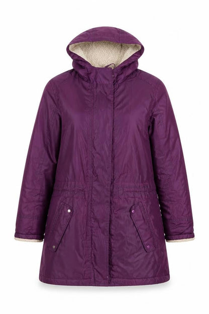 Womens UK Size 12 Cotton Traders Purple Parka Coat