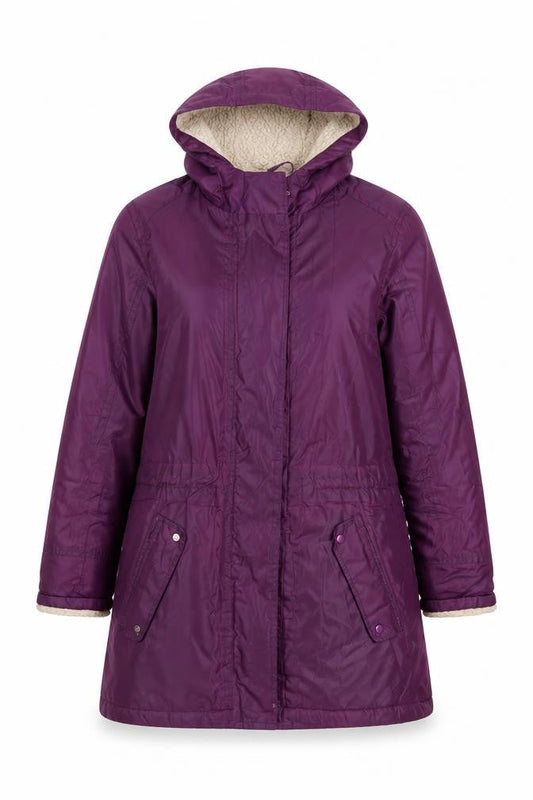 Womens UK Size 12 Cotton Traders Purple Parka Coat