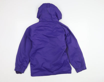 Higear Girls' Purple Rain Coat, 11-12 Years, Hooded, Lined