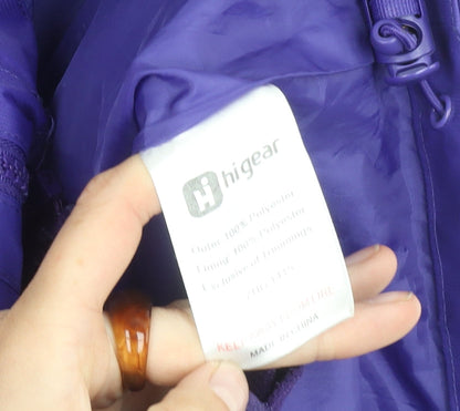 Higear Girls' Purple Rain Coat, 11-12 Years, Hooded, Lined