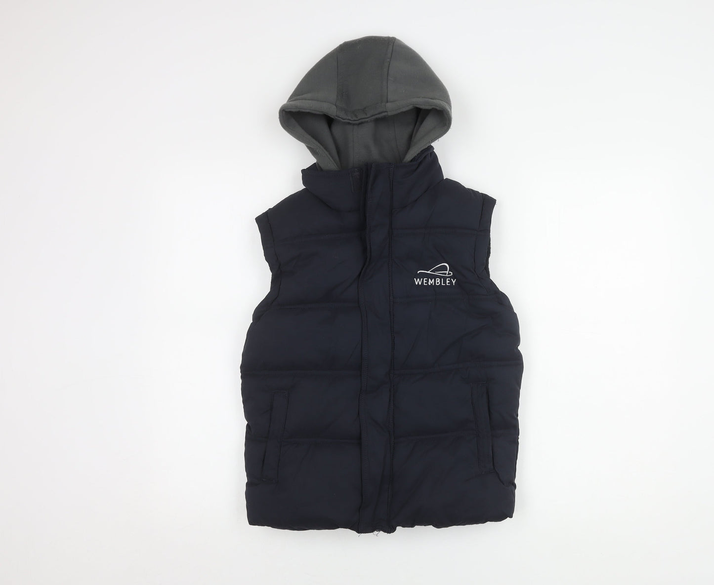 Wembley Boys Black Puffer Jacket 7-8 Years Hooded Winter