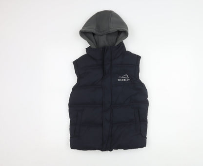 Wembley Boys Black Puffer Jacket 7-8 Years Hooded Winter