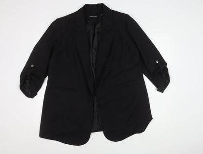 Capsule Women’s Black Blazer UK 18 Notch Lapel Long