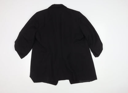 Capsule Women’s Black Blazer UK 18 Notch Lapel Long