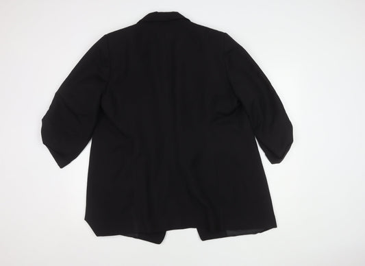 Capsule Women’s Black Blazer UK 18 Notch Lapel Long