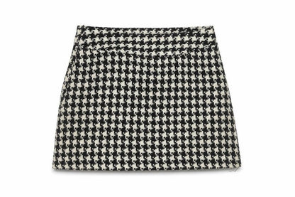 Dunnes Women's Black Check Pencil Skirt Size 10