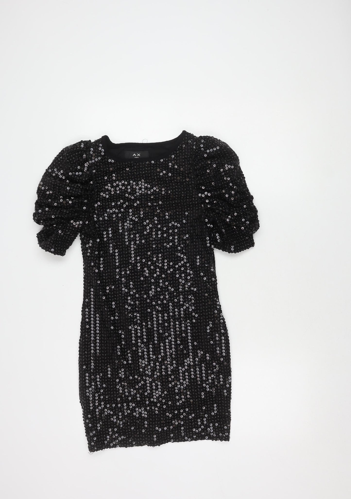AX Paris Women's Black Sequin Mini Bodycon Dress Size 8