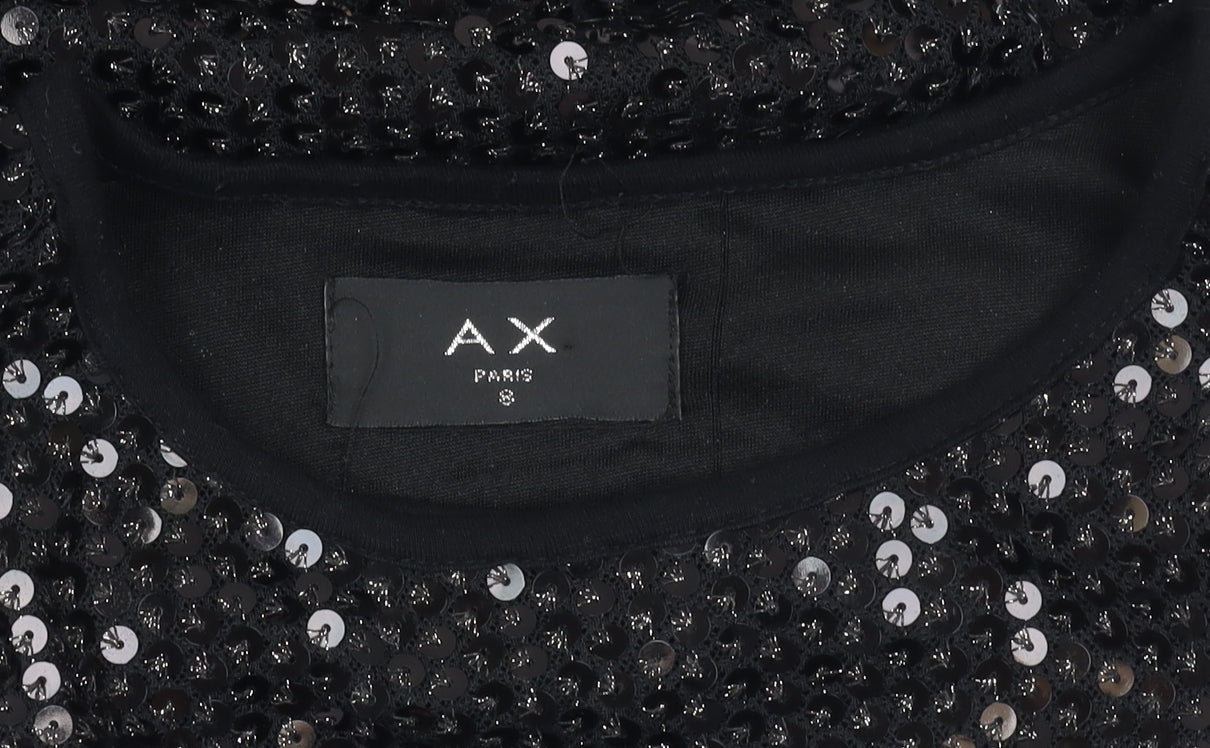 AX Paris Women's Black Sequin Mini Bodycon Dress Size 8