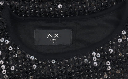 AX Paris Women's Black Sequin Mini Bodycon Dress Size 8