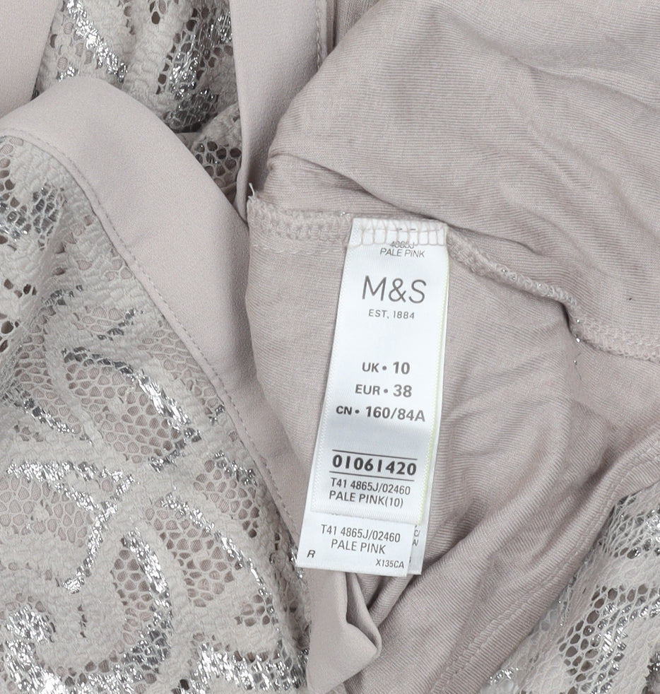 Womens UK Size 10 Marks and Spencer Pink Basic Blouse