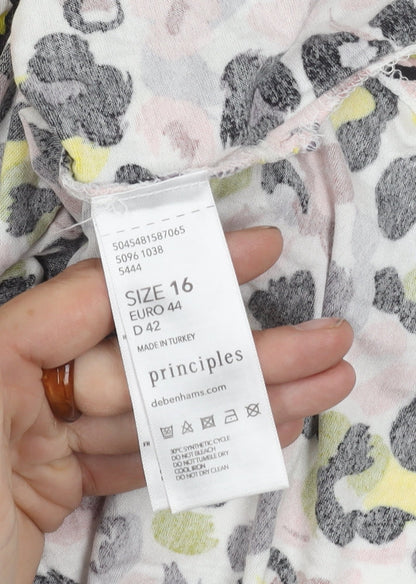 Womens UK Size 16 Principles Multicoloured Basic T-Shirt