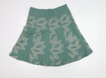 Monsoon Women's Green A-Line Embroidered Skirt Size 12