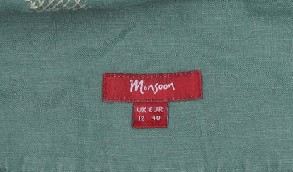 Monsoon Women's Green A-Line Embroidered Skirt Size 12