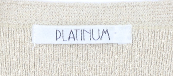 Womens UK Size M Platinum Beige Cardigan Jumper