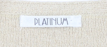 Womens UK Size M Platinum Beige Cardigan Jumper