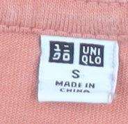 Uniqlo Men's Orange Crew Neck T-Shirt - Size S