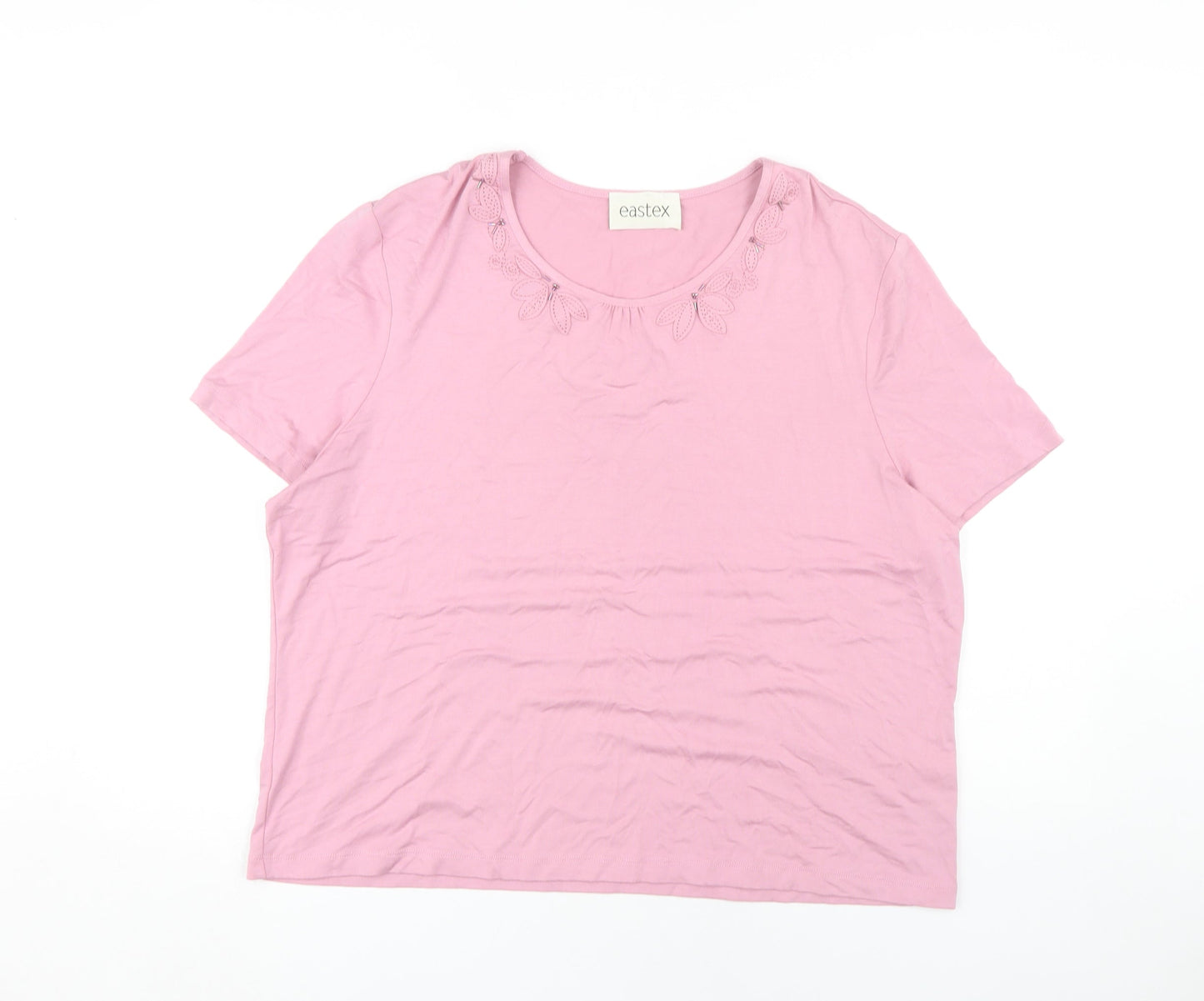 Womens UK Size 20 Eastex Pink Basic T-Shirt
