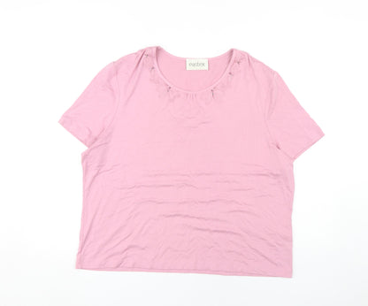 Womens UK Size 20 Eastex Pink Basic T-Shirt