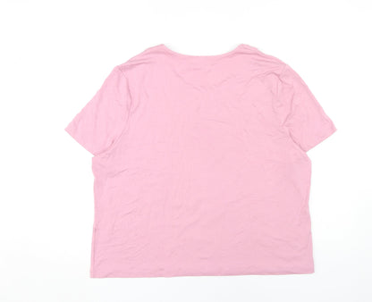 Womens UK Size 20 Eastex Pink Basic T-Shirt