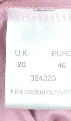Womens UK Size 20 Eastex Pink Basic T-Shirt