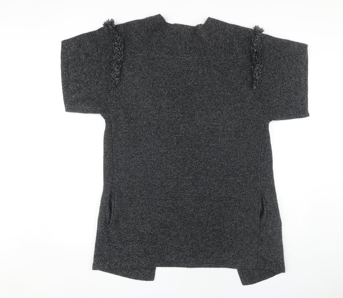 IRO Women's Grey Open Front Cardigan, Size 2, Short Sleeve