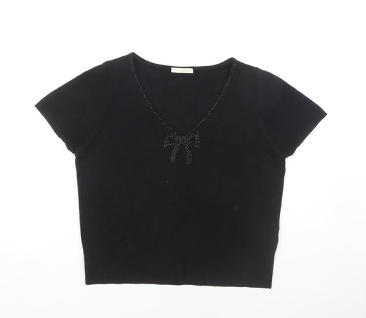Marks and Spencer Women's Black V-Neck Pullover Jumper