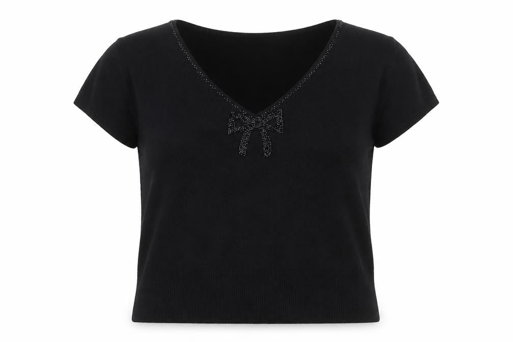 Marks and Spencer Women's Black V-Neck Pullover Jumper