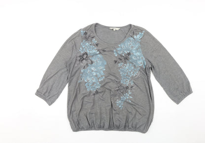 Womens UK Size 16 Debenhams Grey Basic T-Shirt