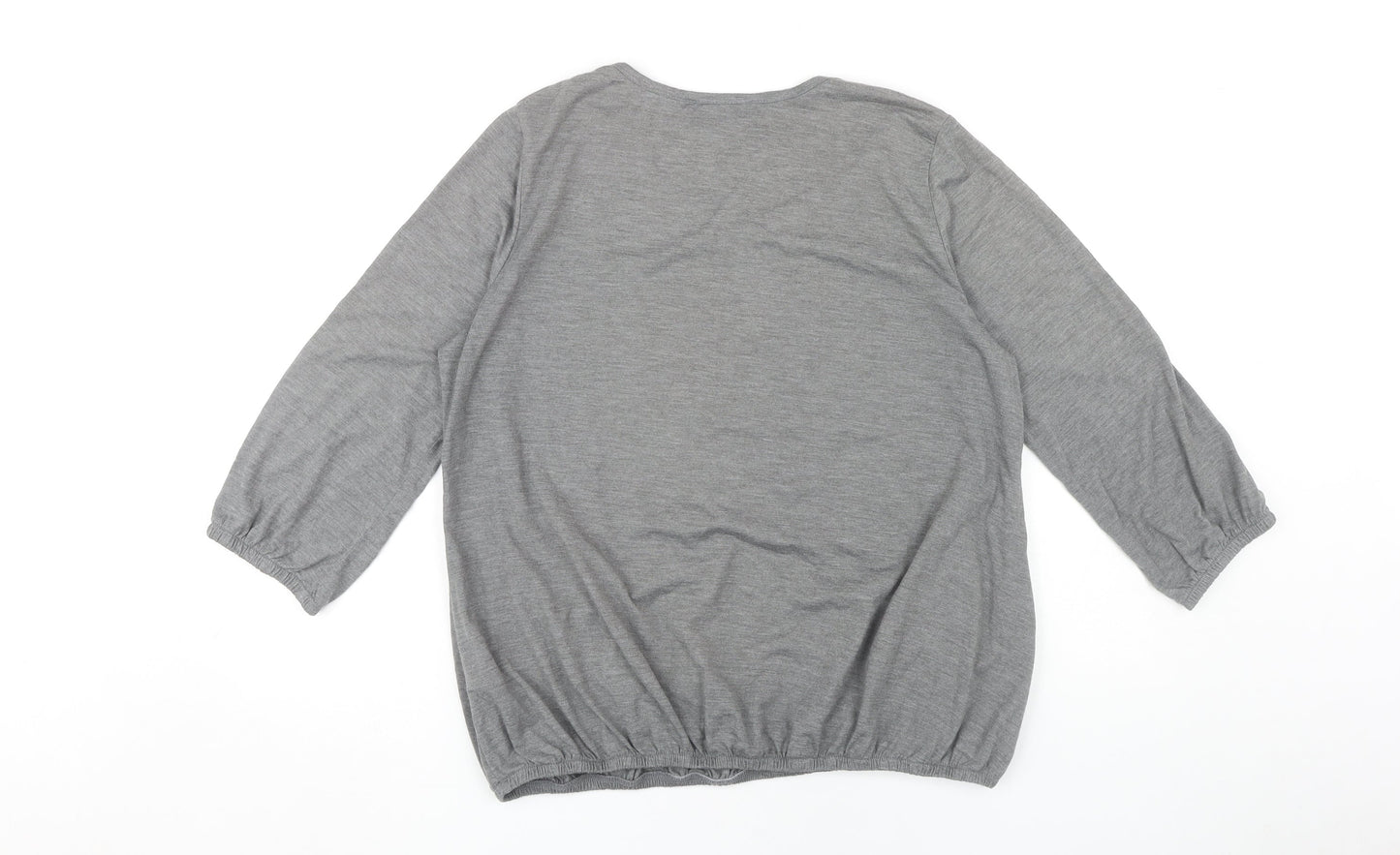 Womens UK Size 16 Debenhams Grey Basic T-Shirt