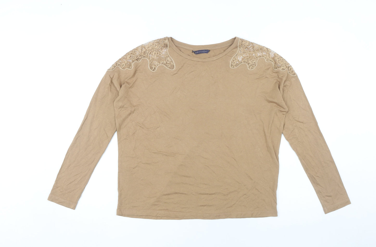 Marks and Spencer Women's Beige Lace Accent Top Size 12