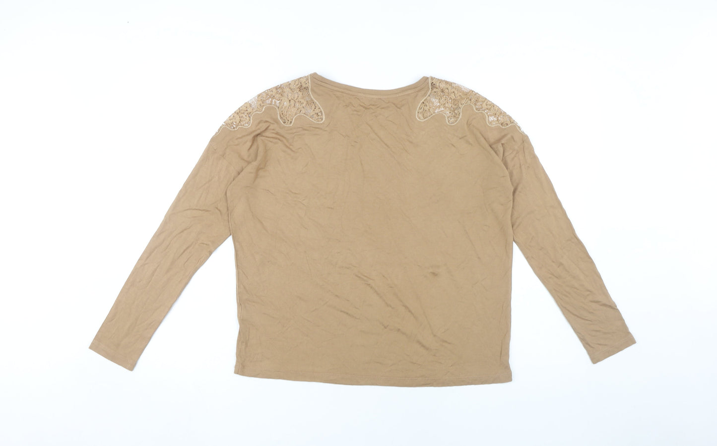 Marks and Spencer Women's Beige Lace Accent Top Size 12