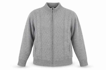 PEGASUS Men's Grey Full Zip 2XL Jumper High Neck