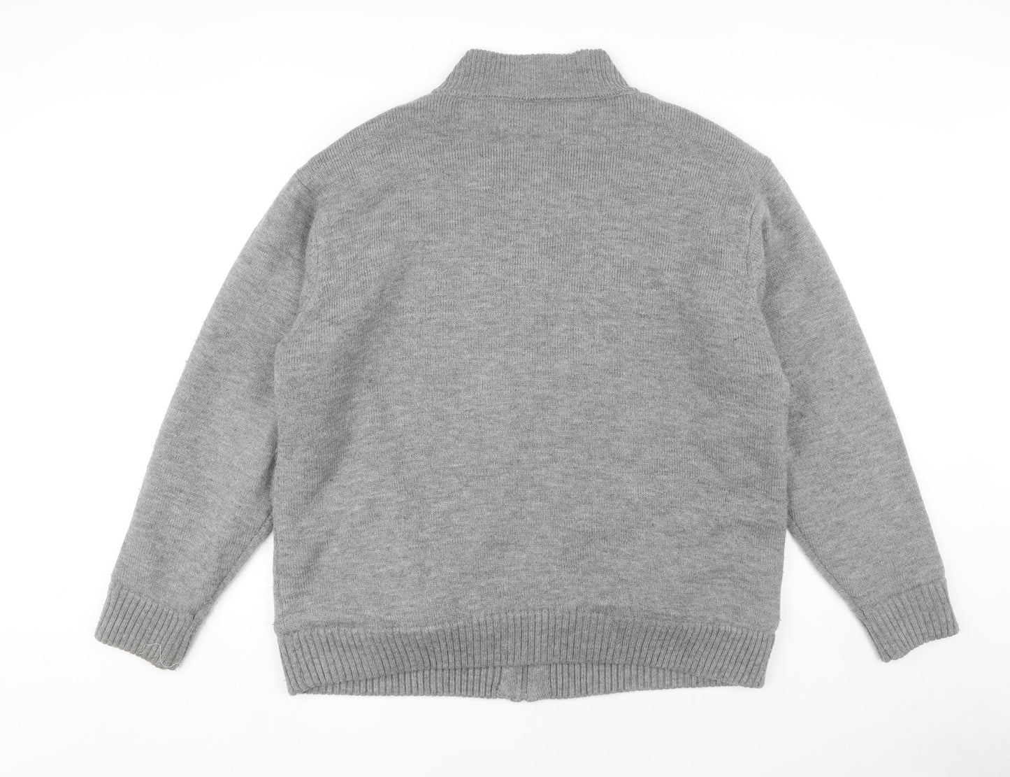 PEGASUS Men's Grey Full Zip 2XL Jumper High Neck
