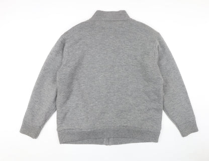 PEGASUS Men's Grey Full Zip 2XL Jumper High Neck
