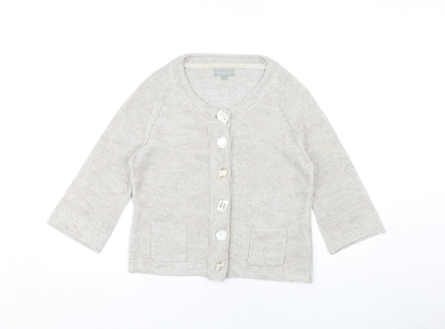 Womens UK Size M Per Una Beige Cardigan Jumper