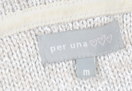 Womens UK Size M Per Una Beige Cardigan Jumper