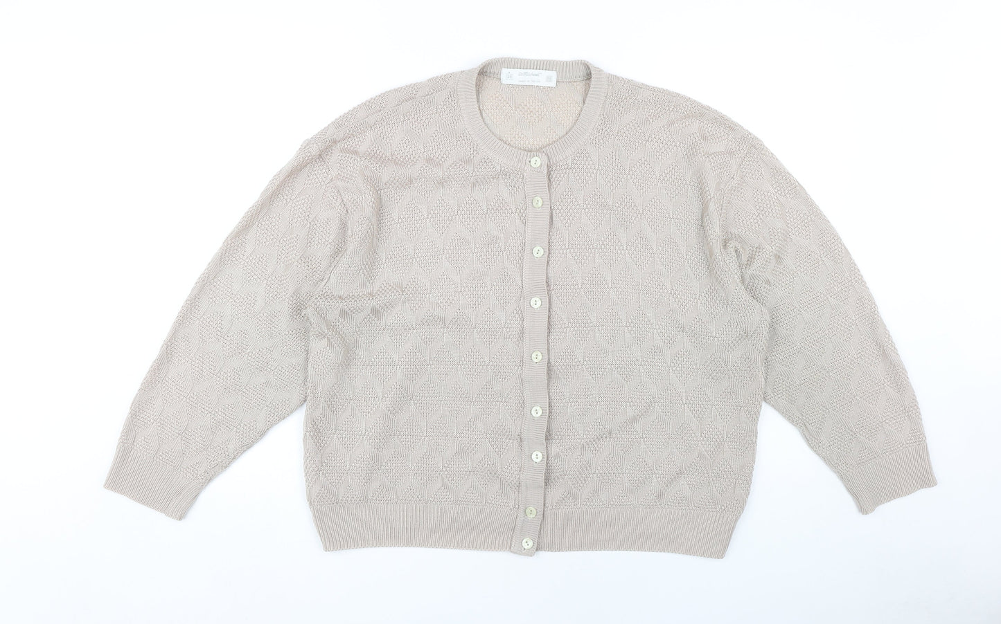 Womens UK Size 20 St Michael Beige Cardigan Jumper