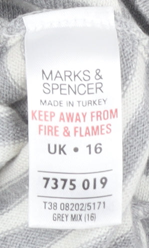 Womens UK Size 16 Marks and Spencer Grey Cardigan Jumper